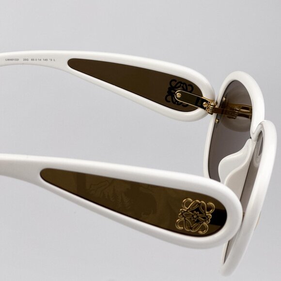 Loewe x Paula’s Ibiza Sunglasses – Ivory Pilot Brown Gold Mirror LW40132I 25G - Picture 8 of 10